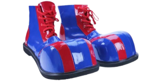 Clown schoenen blauw/rood