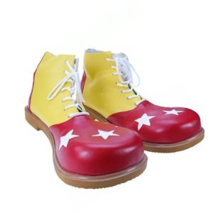 Clown schoenen rood/geel met witte ster