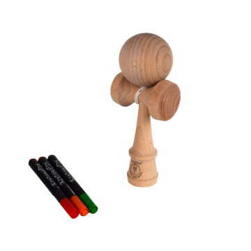 Sunrise Kendama Street - houtkleur met stiften